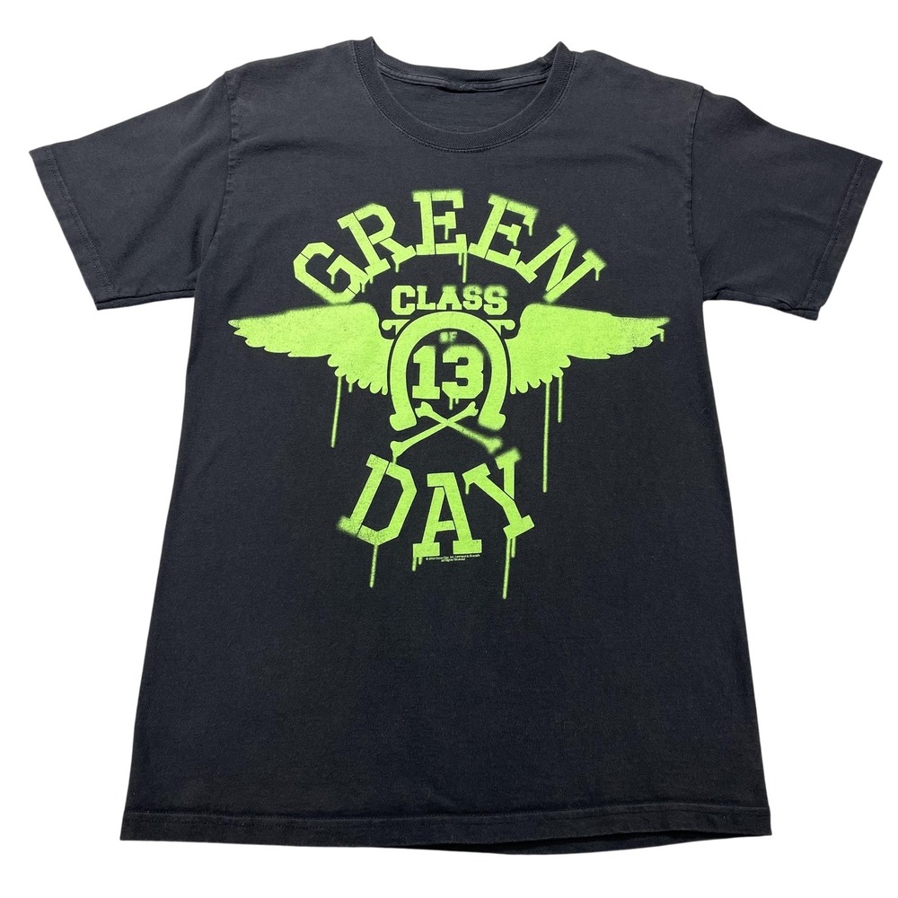 Green Day Shirt Mens Small Black Neon Class 13 Graphic Band Tee Bravado 2009‎